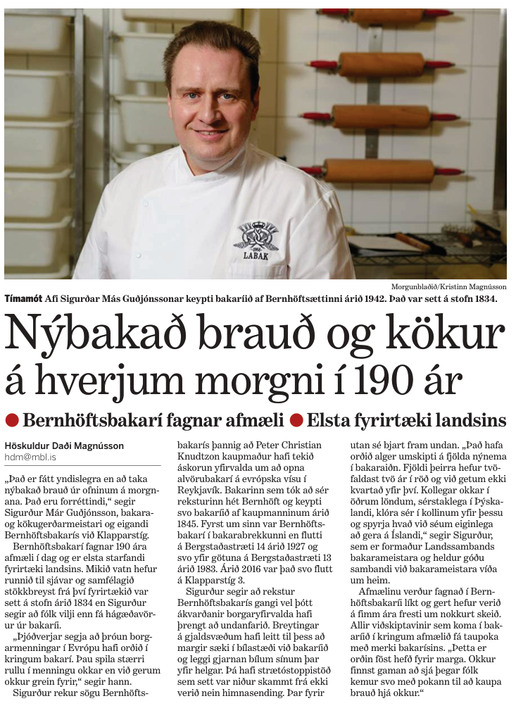 Mynd úr umfjöllun um 190 ára sögu bakarastéttarinnar
